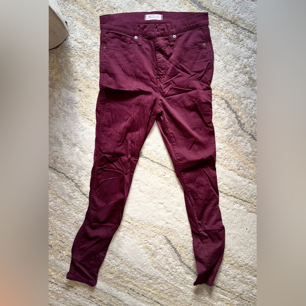 Madewell Women's High Rise Jeans in Burgundy Size 28 Tall